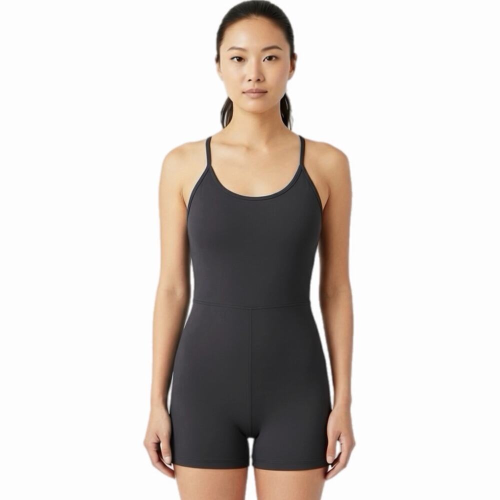 Old Navy Active Women's Cloud+ Racerback Bodysuit 6” Size M Dark Charcoal Gray